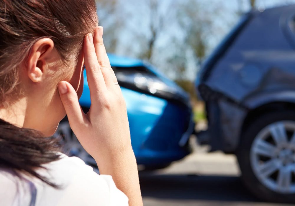 worried women after accident