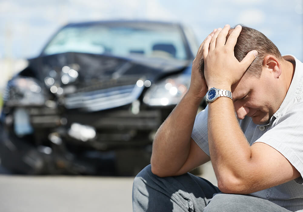 worried man after accident